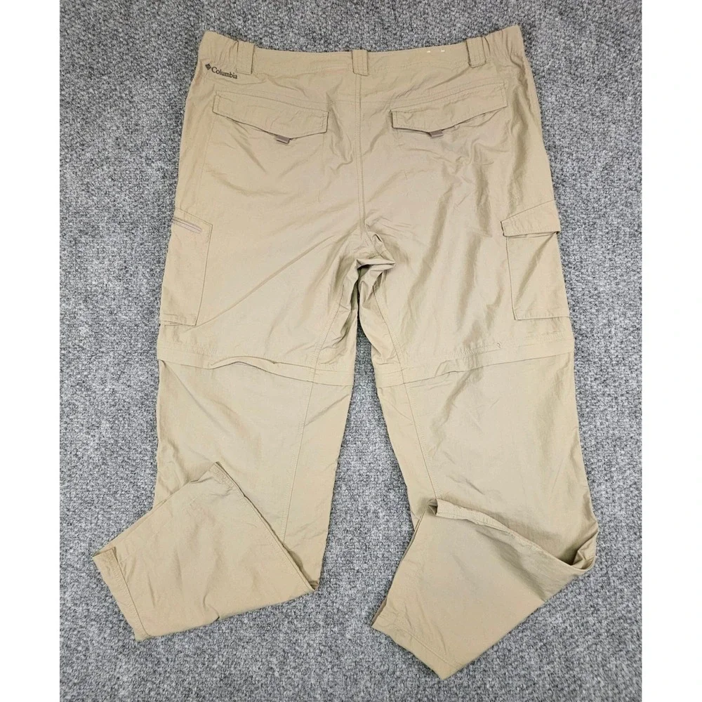 Columbia Mens Silver Ridge Convertible Cargo Pants‎ Khaki Beige 42x32 Omni-Shade
